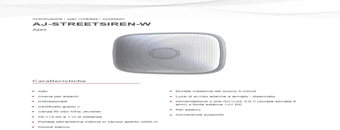 Sirena wireless Ajax AJ-STREETSIREN-W - immagine 2