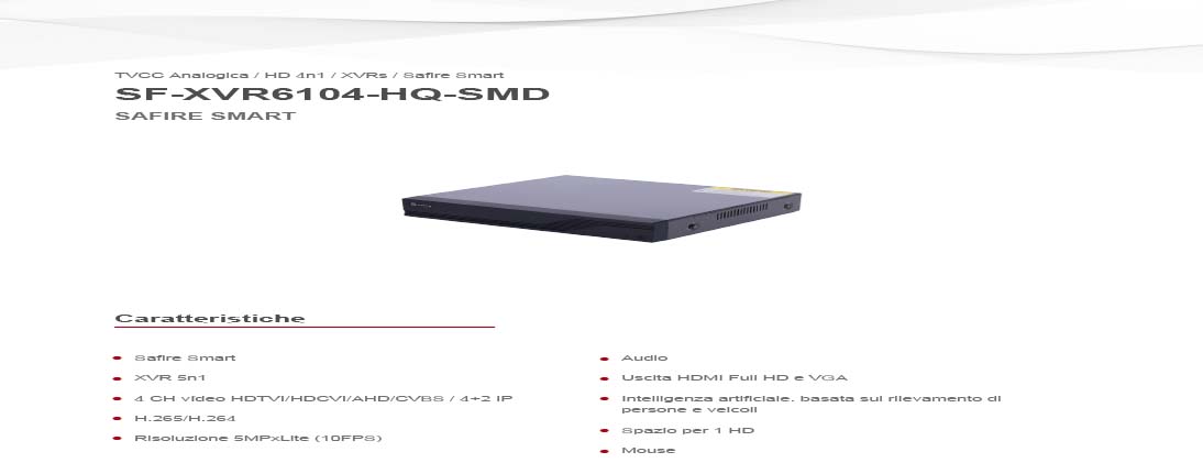 Videoregistratore per videosorveglianza SF-XVR6104-HQ-SMD - immagine 7