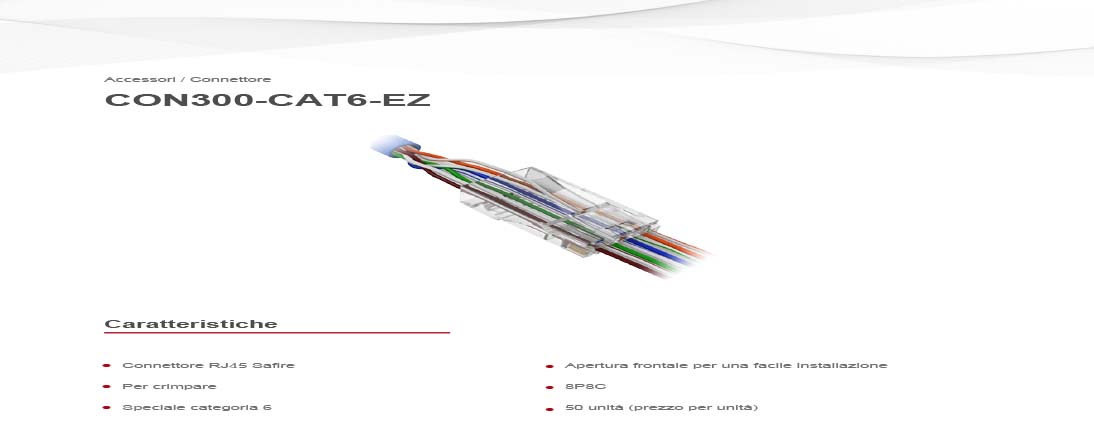 Connettore RJ45 cat6 CON300-CAT6-EZ - immagine 3