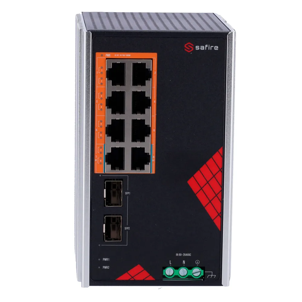 Switch Industriale Hi‑PoE - SF-SWI1008HIPOE-GF-AC-130-DIN - immagine 2