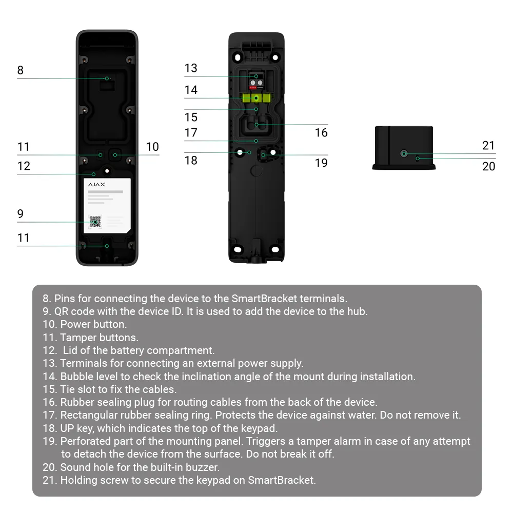 Tastiera Ajax Outdoor - AJ- KEYPADOUTDOOR- GRA - immagine 5